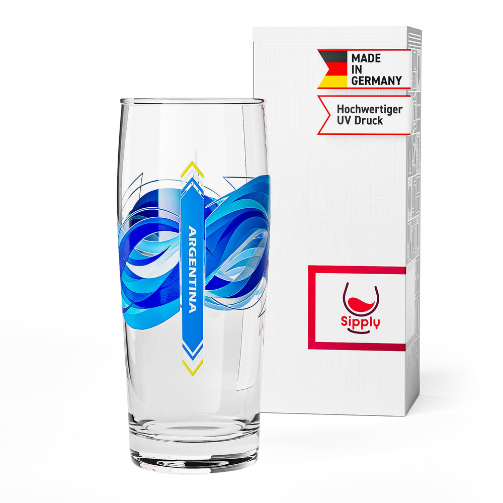 Sipply Bierglas Willibecher 0,5l mit deiner Landes-Flagge Argentinien