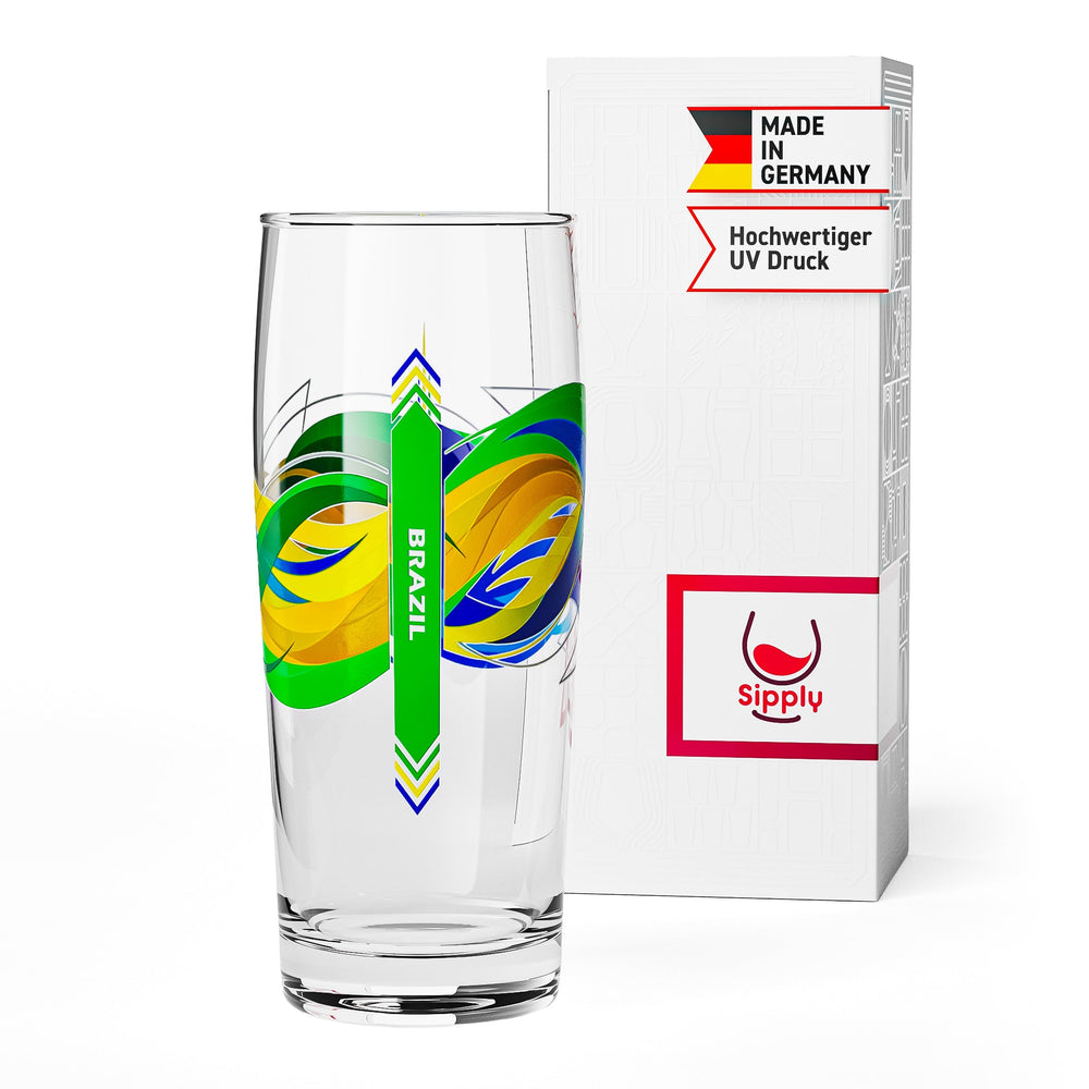 Sipply Bierglas Willibecher 0,3l mit deiner Landes-Flagge Brasilien