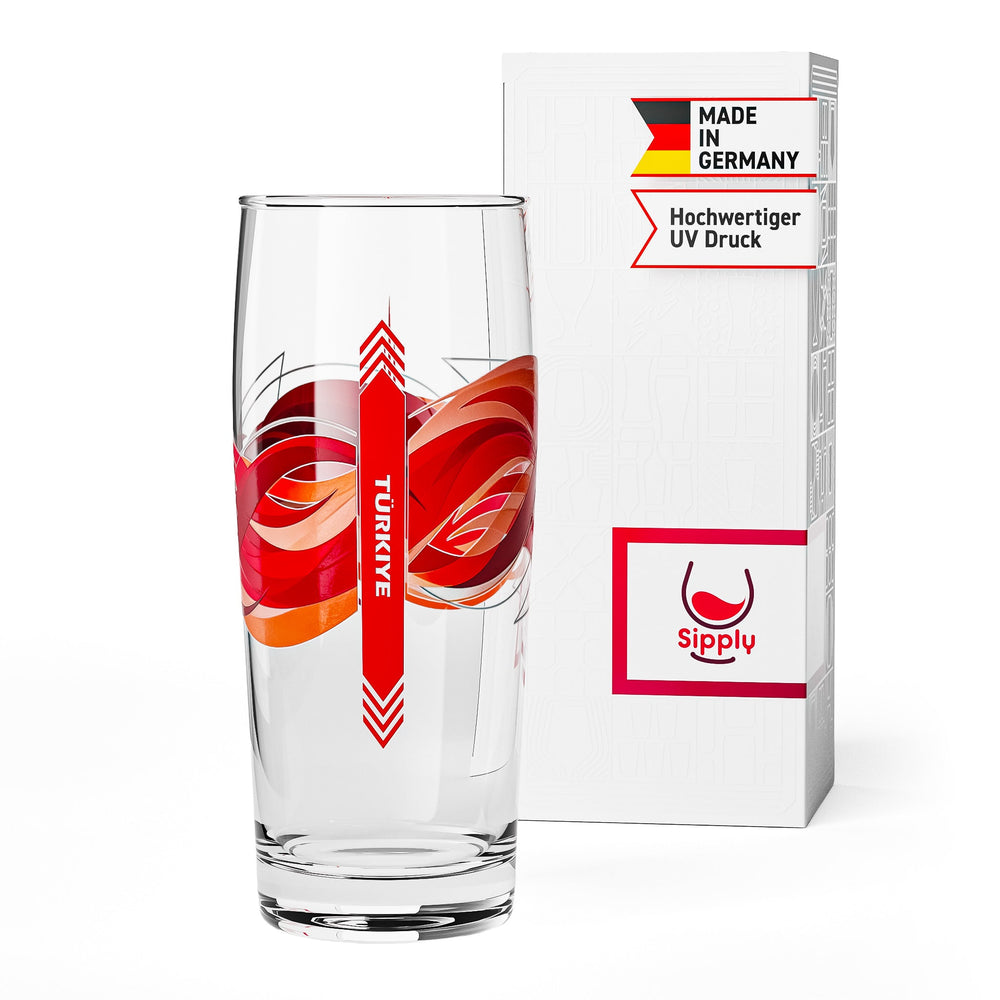Sipply Bierglas Willibecher 0,3l mit deiner Landes-Flagge Türkei