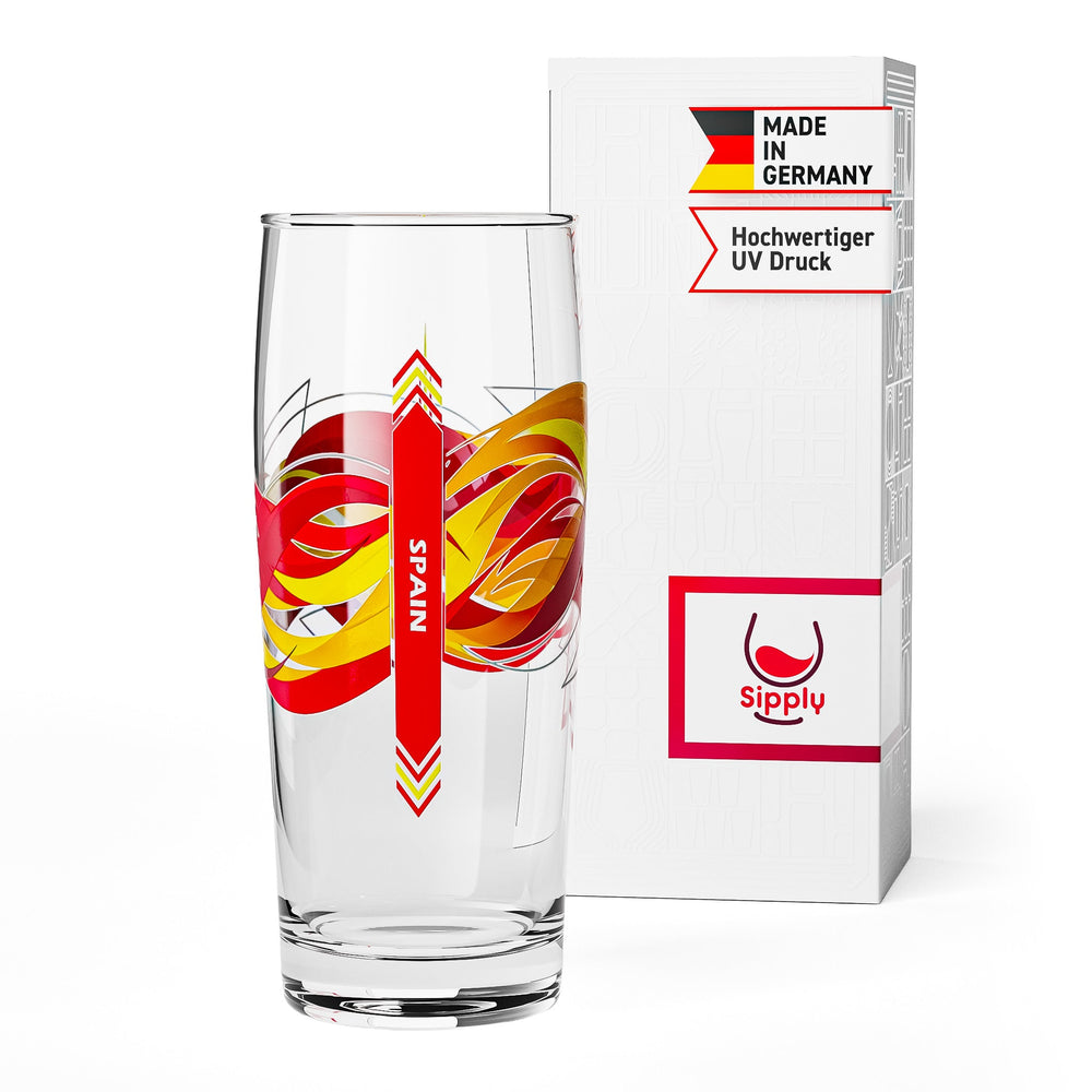 Sipply Bierglas Willibecher 0,3l mit deiner Landes-Flagge Spanien