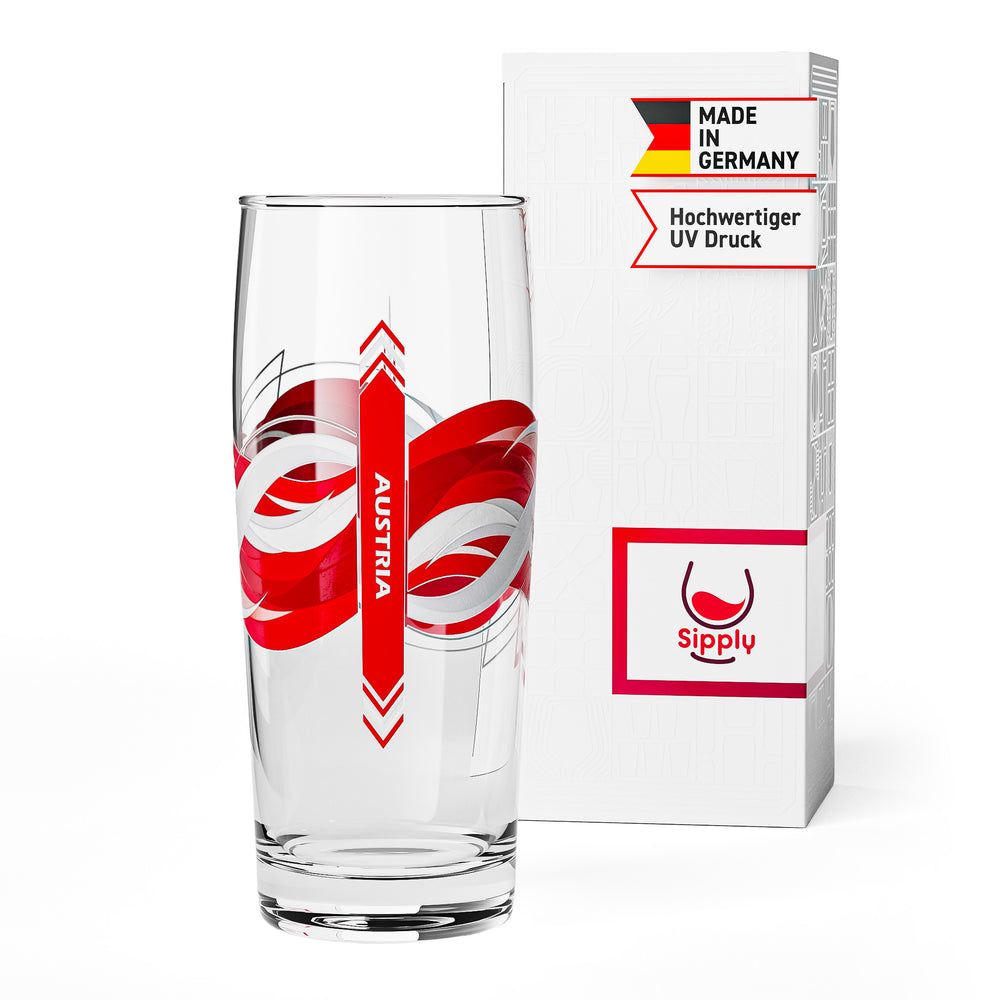 Sipply Bierglas Willibecher 0,5l mit deiner Landes-Flagge Österreich