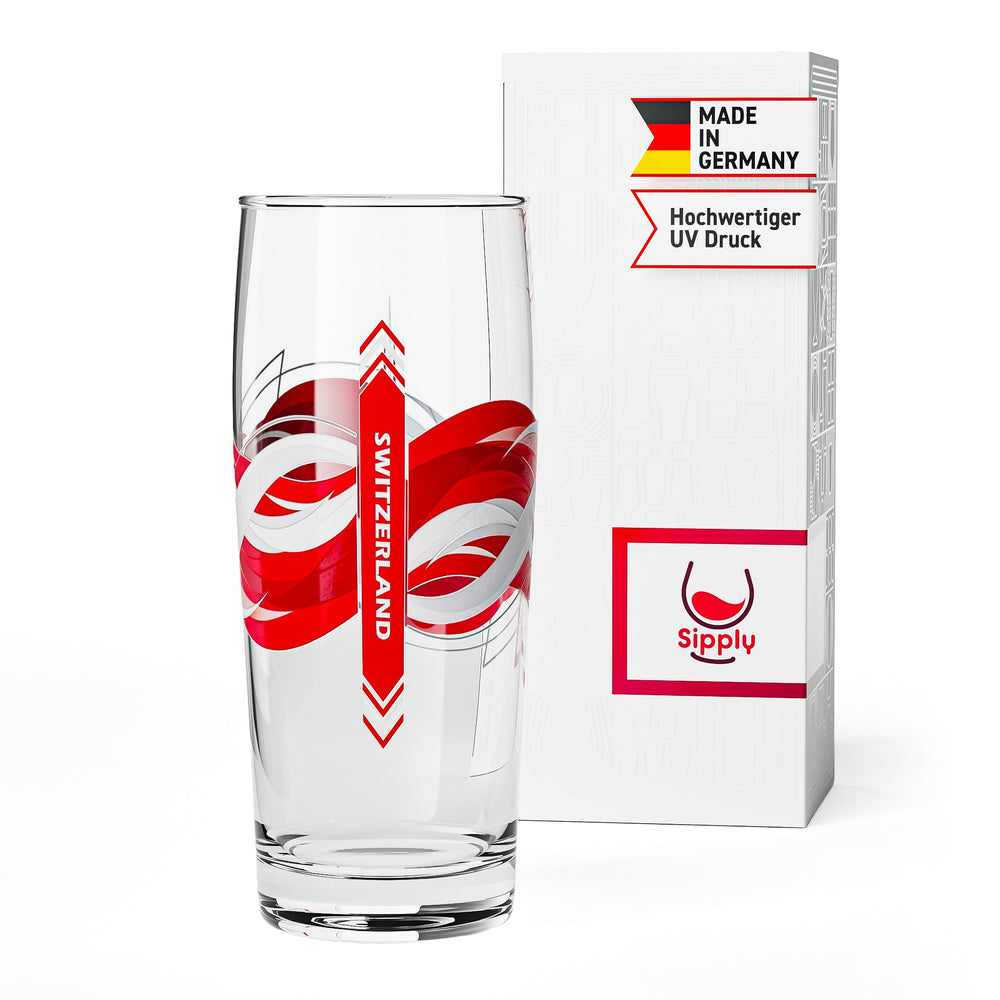 Sipply Bierglas Willibecher 0,3l mit deiner Landes-Flagge Schweiz