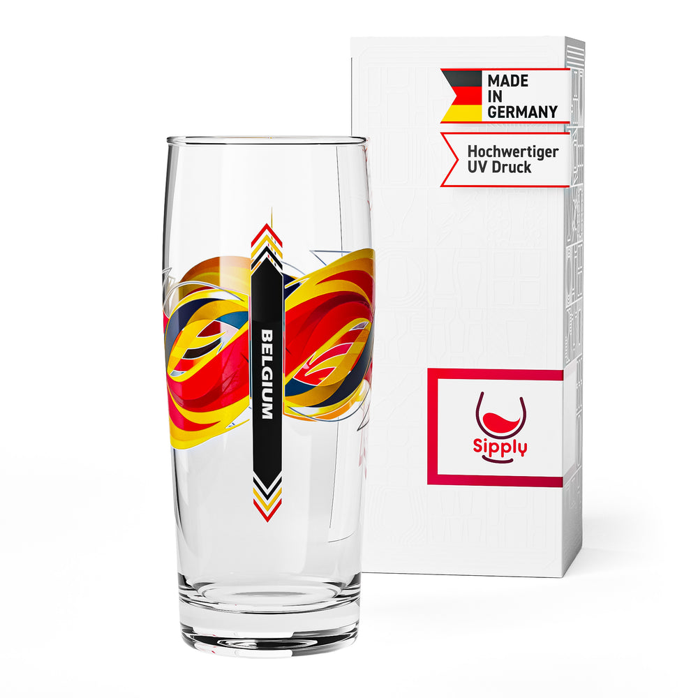 Sipply Bierglas Willibecher 0,5l mit deiner Landes-Flagge Belgien