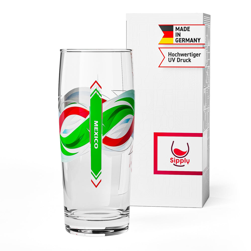 Sipply Bierglas Willibecher 0,3l mit deiner Landes-Flagge Mexiko