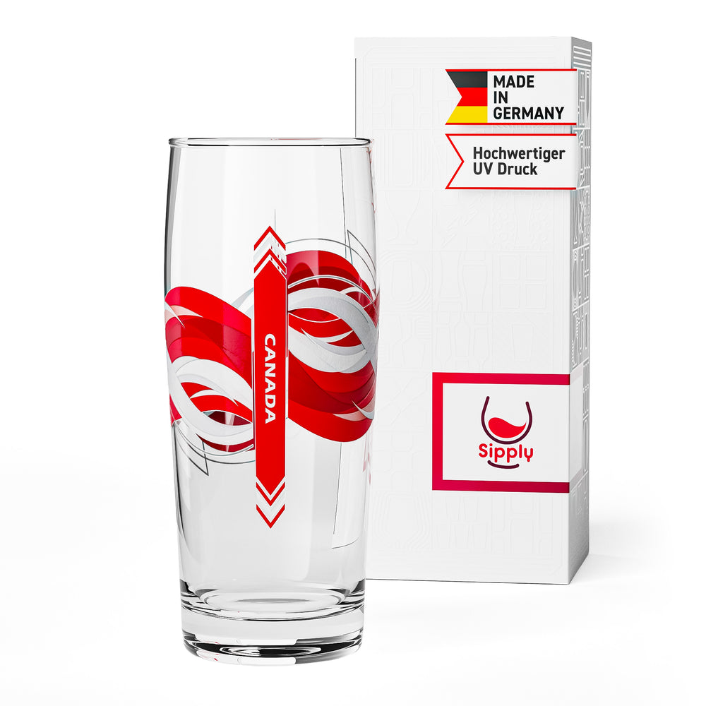 Sipply Bierglas Willibecher 0,5l mit deiner Landes-Flagge Kanada