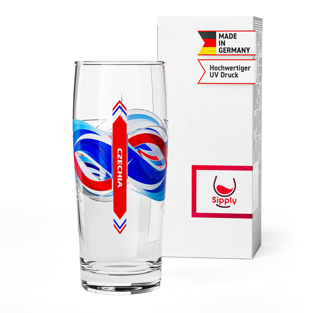 Sipply Bierglas Willibecher 0,5l mit deiner Landes-Flagge Tschechoslowakei