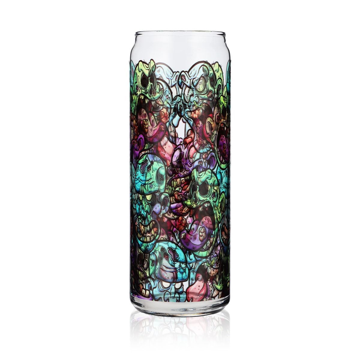 Sipply Trinkglas mit Halloween-Motiv Doodle Zombie Icons als UV-Druck Can Glass 370ml – Ansicht 2