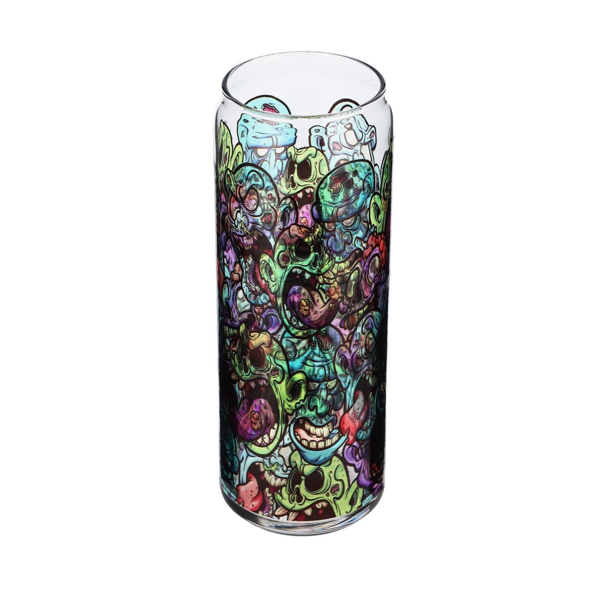 Sipply Trinkglas mit Halloween-Motiv Doodle Zombie Icons als UV-Druck Can Glass 370ml – Ansicht 3