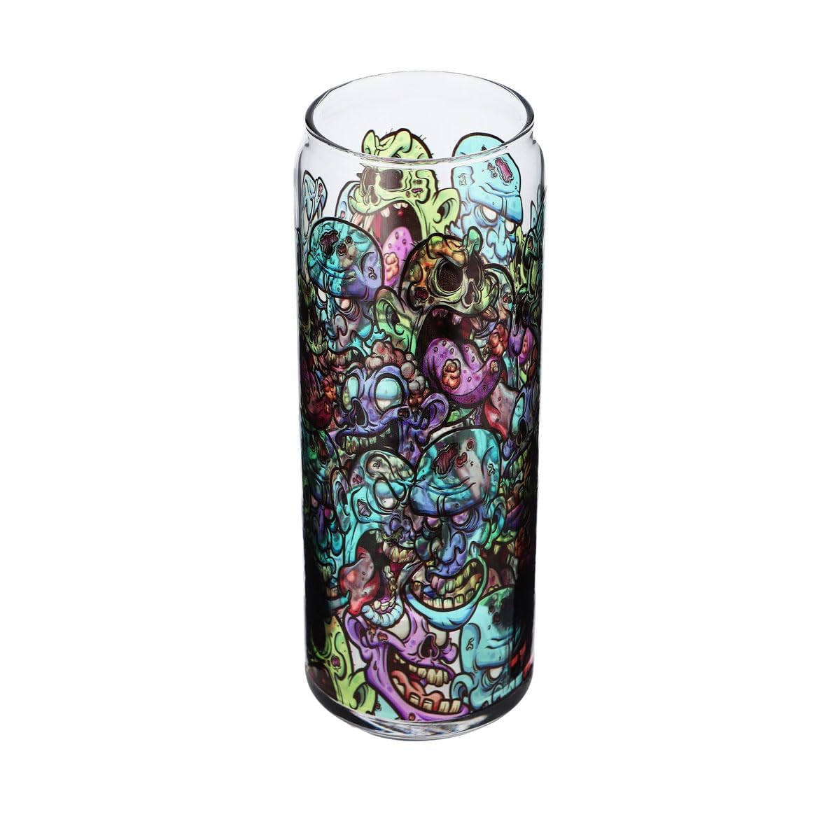 Sipply Trinkglas mit Halloween-Motiv Doodle Zombie Icons als UV-Druck Can Glass 370ml – Ansicht 4
