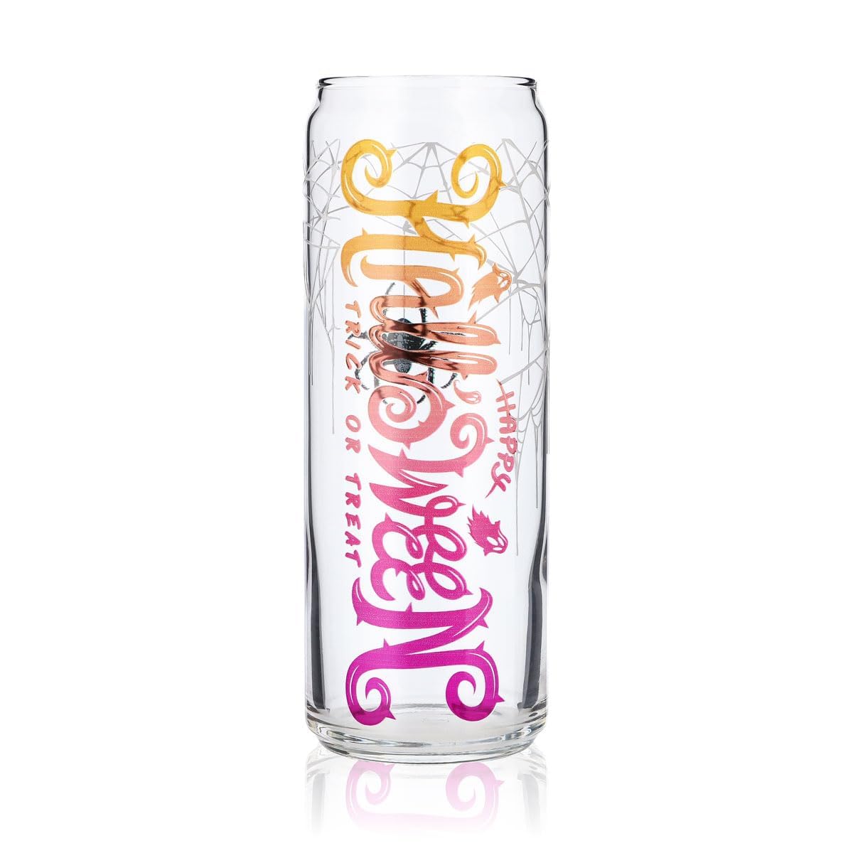 6x Sipply Trinkglas mit Halloween-Motiv Spinne als UV-Druck Can Glass 370ml – Ansicht 2