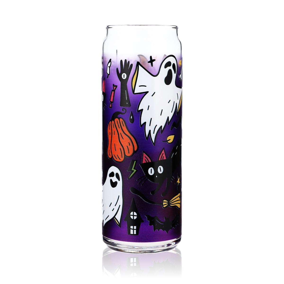 Sipply Trinkglas mit Halloween-Motiv Spooky als UV-Druck Can Glass 370ml