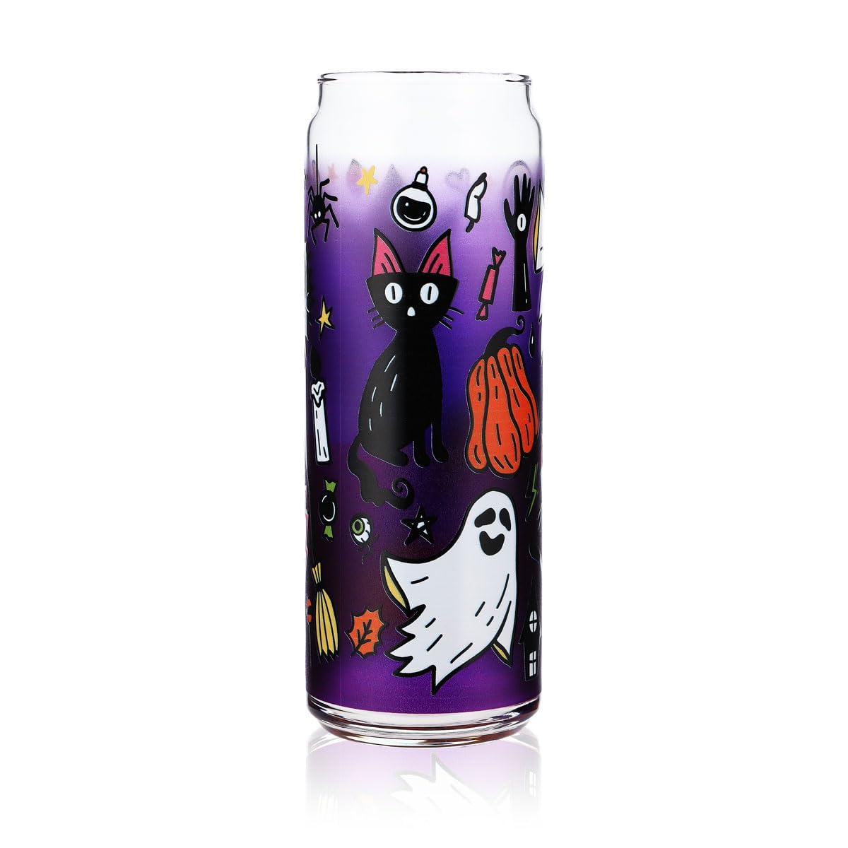 6x Sipply Trinkglas mit Halloween-Motiv Spooky als UV-Druck Can Glass 370ml – Ansicht 3