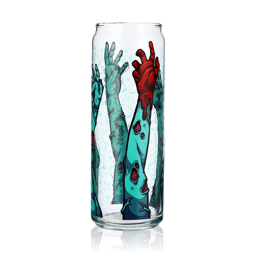 Sipply Trinkglas mit Halloween-Motiv Zombie Arms als UV-Druck Can Glass 370ml