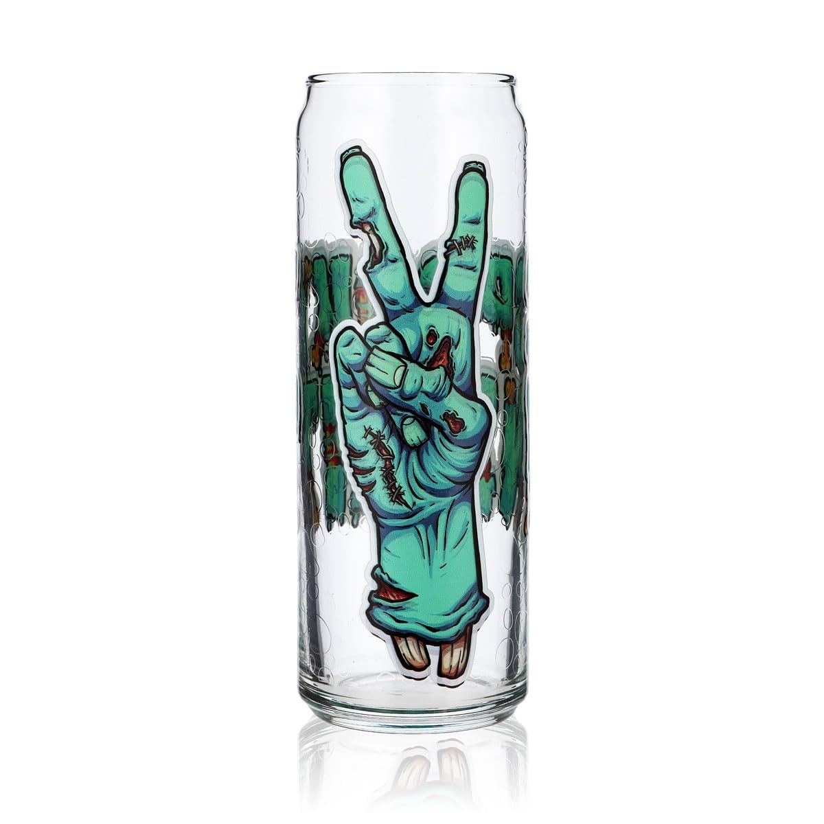 Sipply Trinkglas mit Halloween-Motiv Zombie Hands als UV-Druck Can Glass 370ml