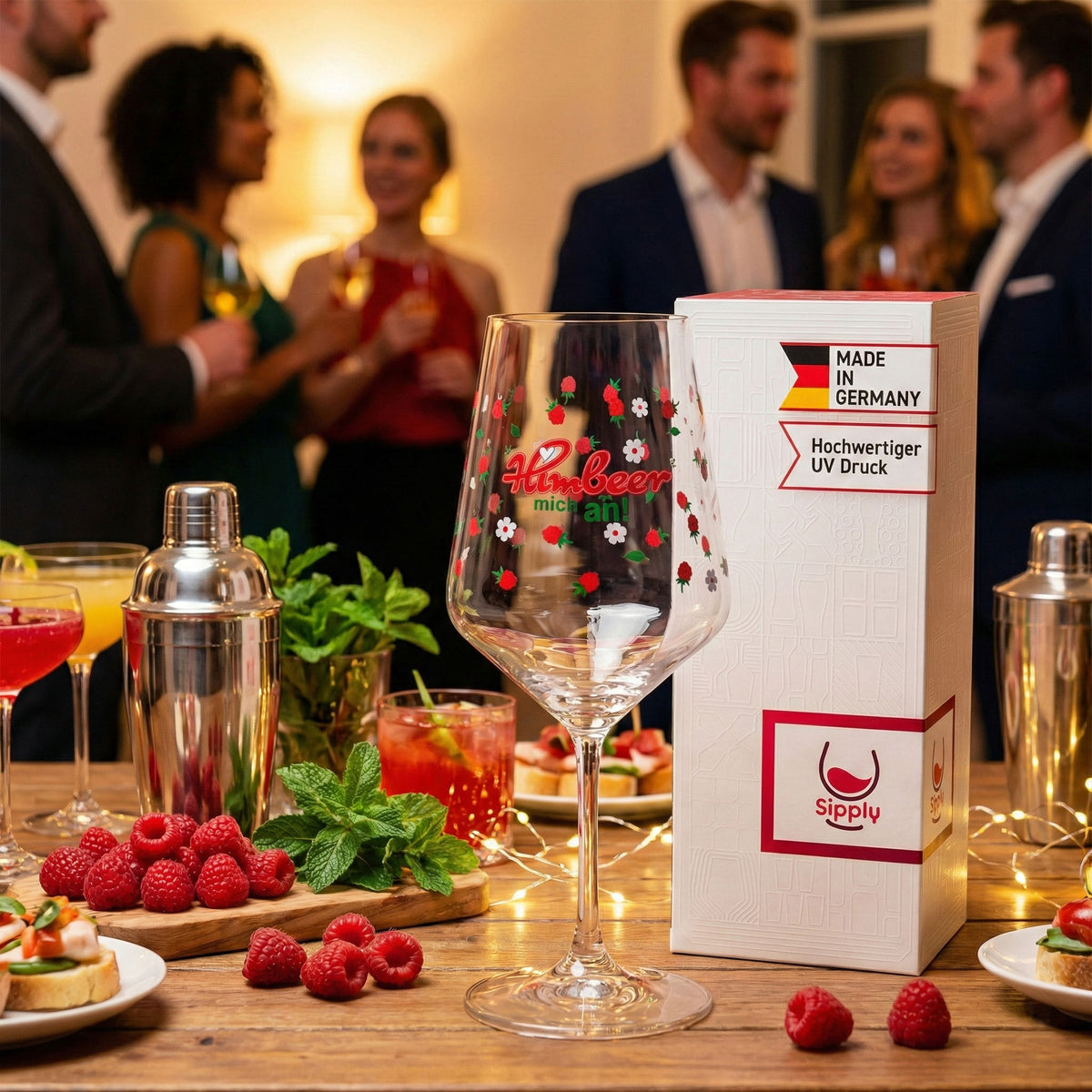 Sipply Weinglas mit lustigem Spruch Himbeer mich an 0,5l – Ansicht 2