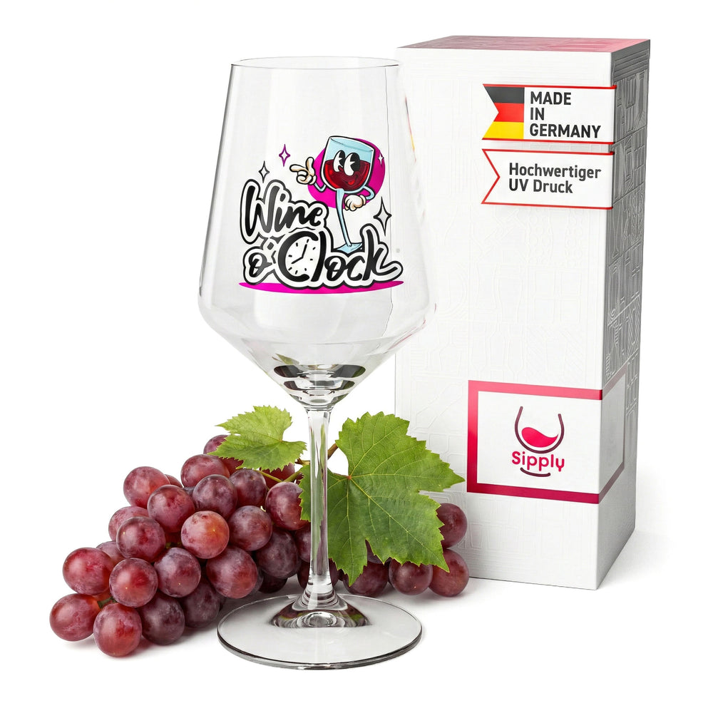 Sipply Weinglas mit lustigem Spruch Wine o´Clock 0,5l