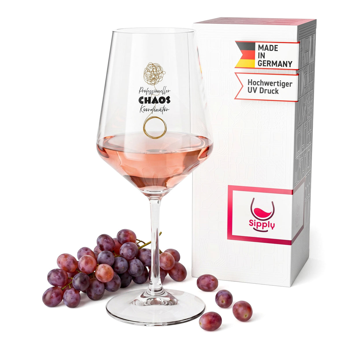 Sipply Weinglas mit Spruch Chaos Koordinator 0,5l