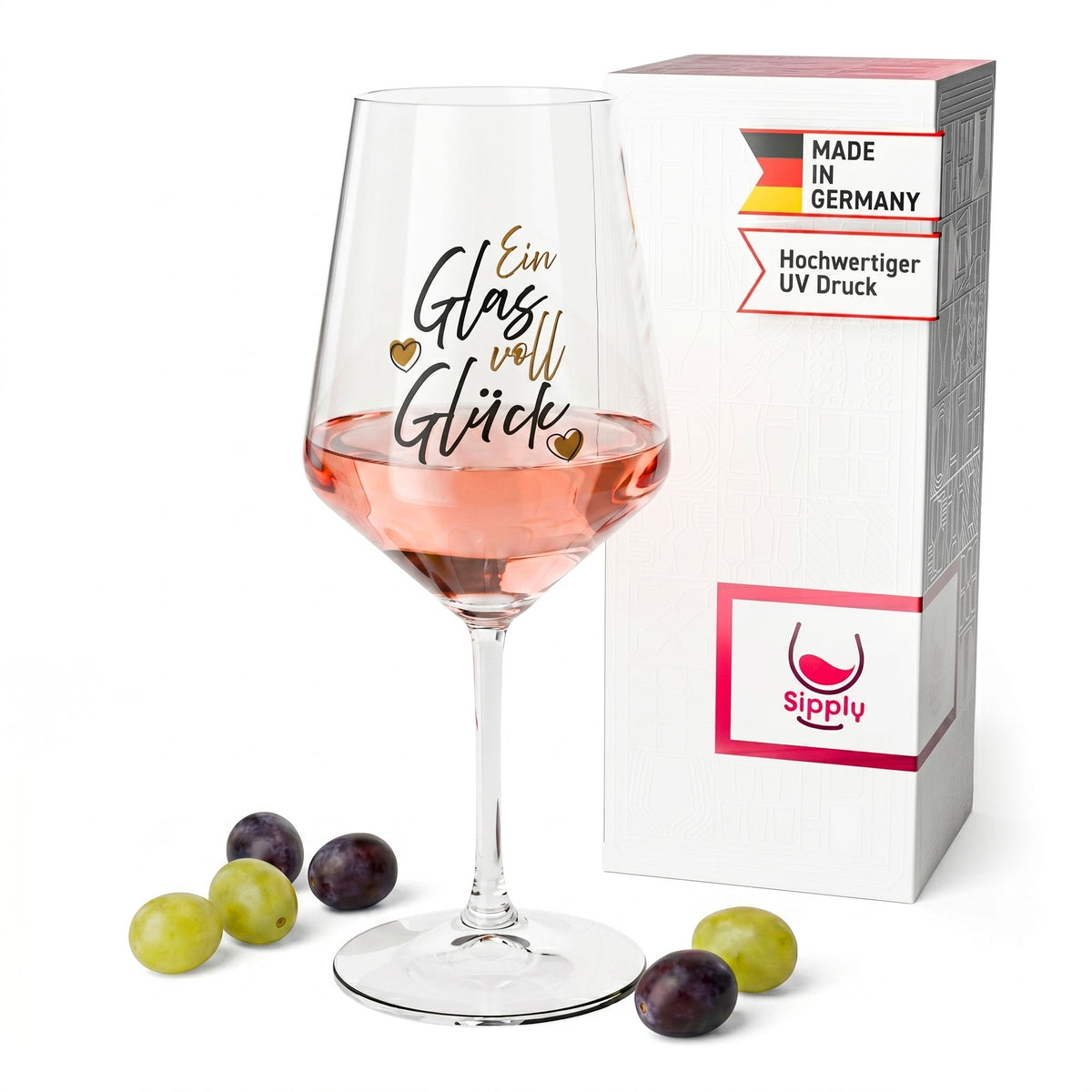 Sipply Weinglas mit Spruch Ein Glas voll Glück 0,5l
