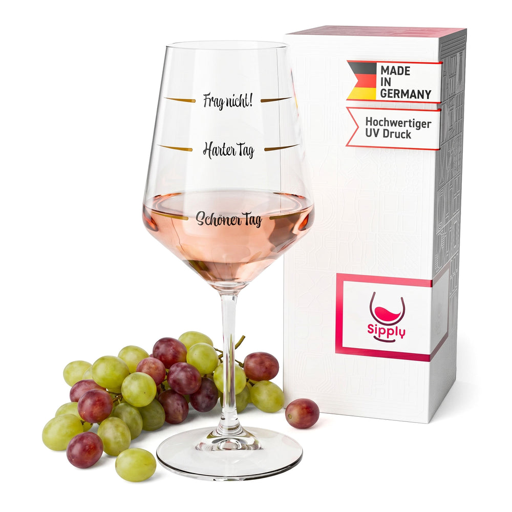 Sipply Weinglas mit Spruch Frag nicht Schlechter Tag Guter Tag V2 0,5l