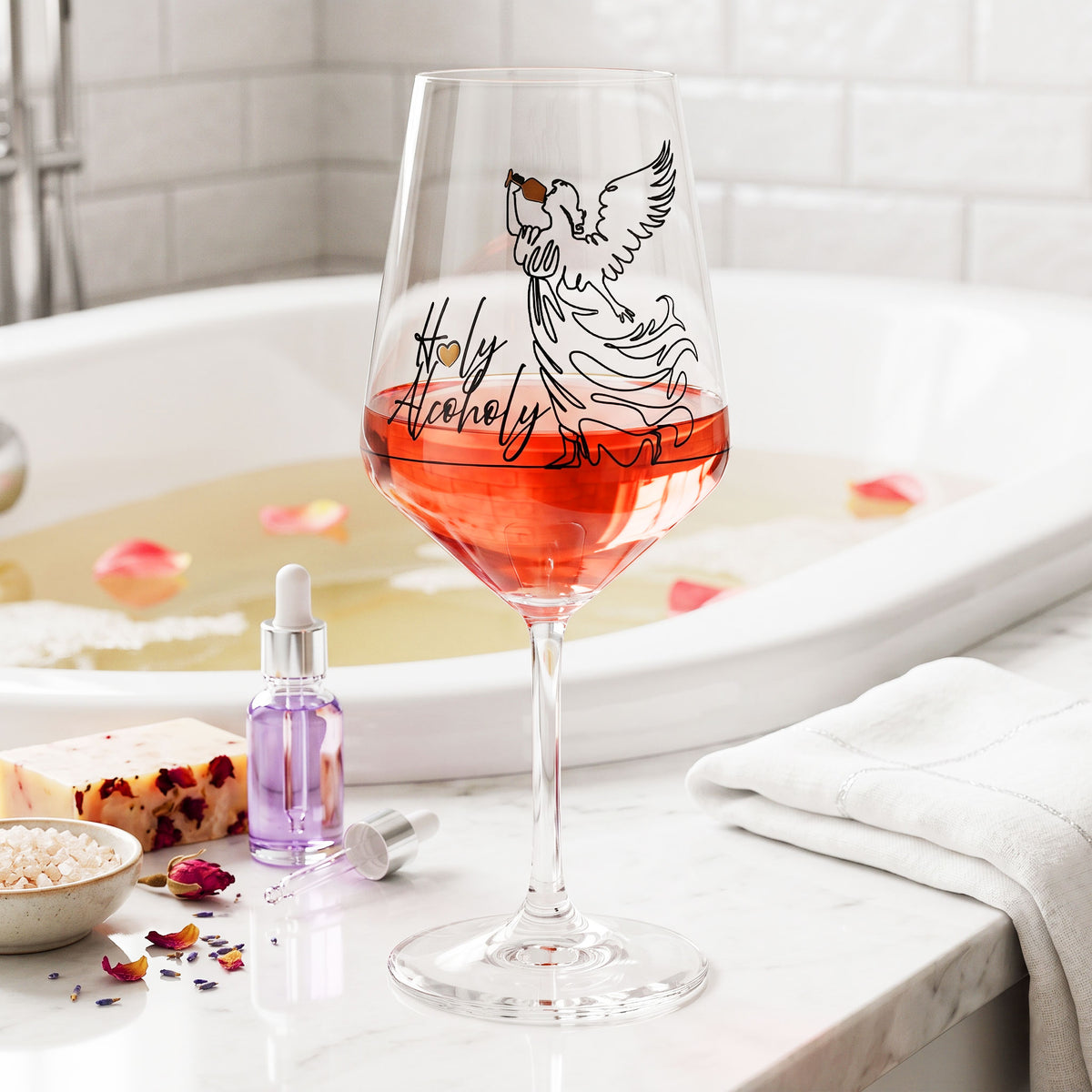 Sipply Weinglas mit Spruch Holy Alcoholy 0,5l – Ansicht 3