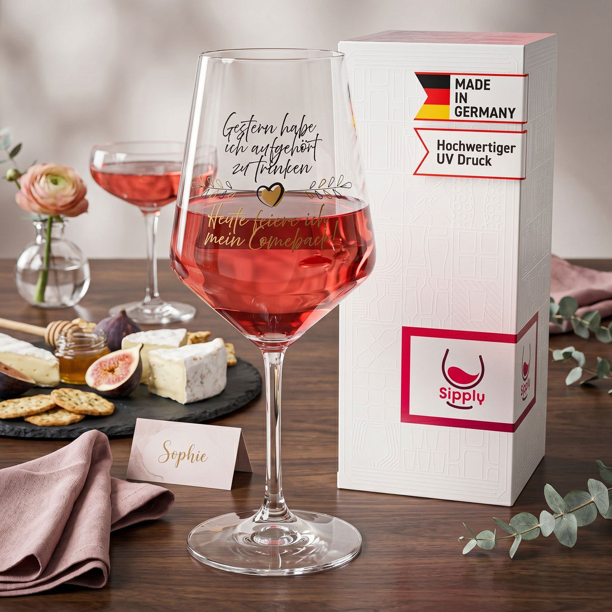 Sipply Weinglas mit Spruch Mein Comeback! 0,5l – Ansicht 3