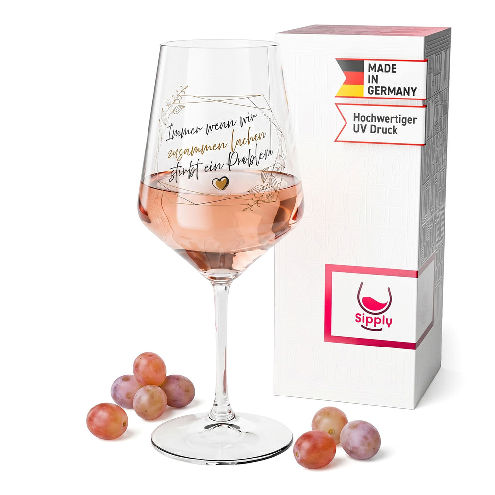 Sipply Weinglas mit Spruch Wenn wir zusammen Lachen 0,5l