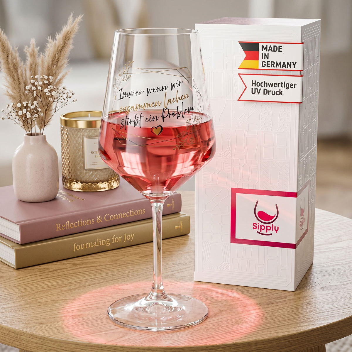 Sipply Weinglas mit Spruch Wenn wir zusammen Lachen 0,5l – Ansicht 3