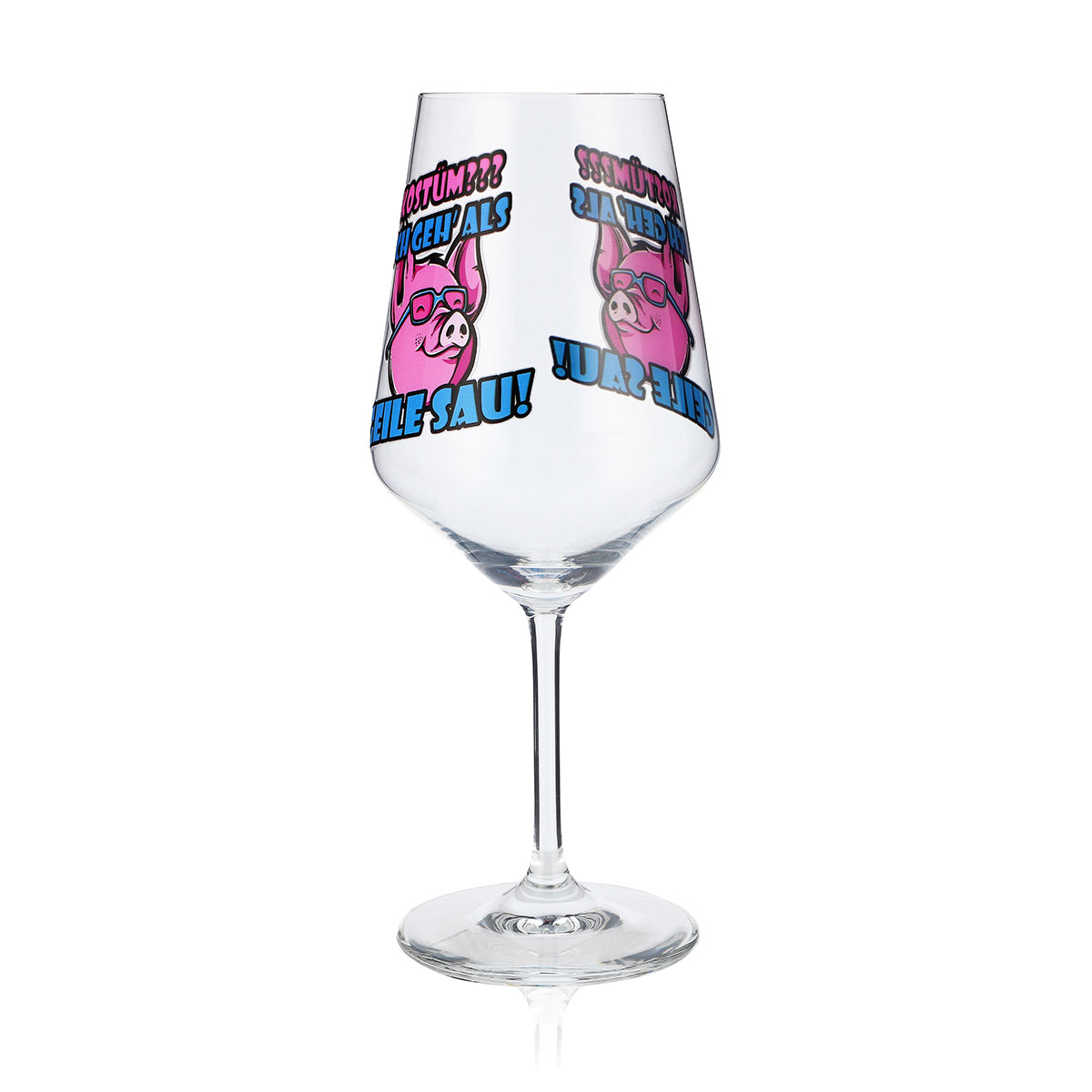 Sipply Weinglas zum Karneval Fasching "Geile Sau" 0,5l – Ansicht 5