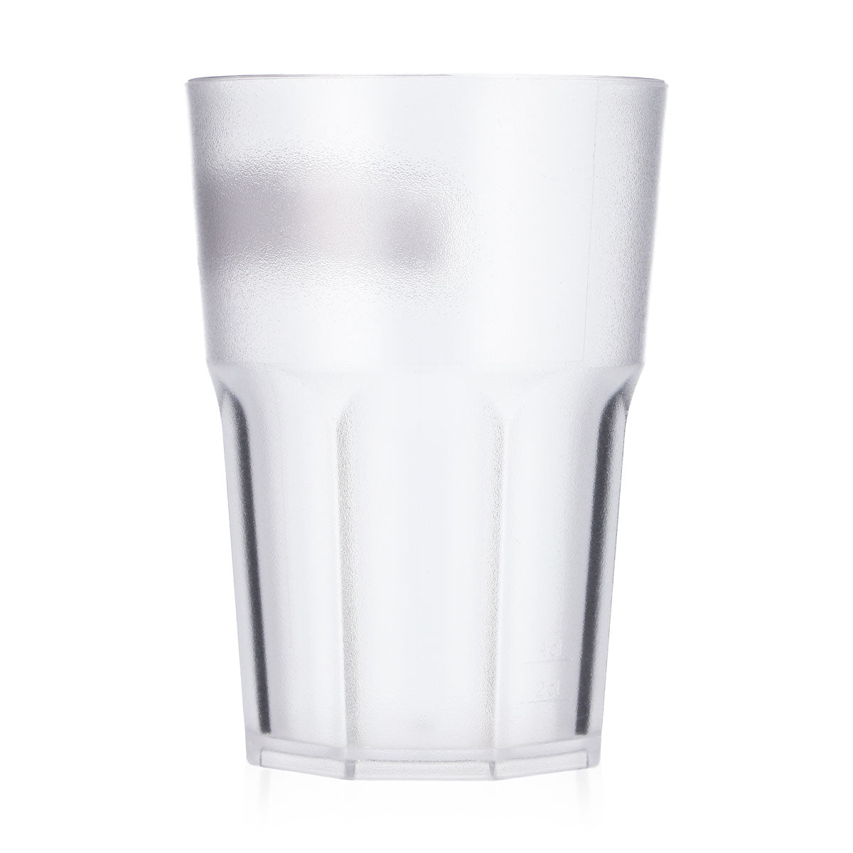 Smirnoff Vodka Glas Mehrwegbecher Kunststoff 0,43l Relief breites rotes Logo – Ansicht 3