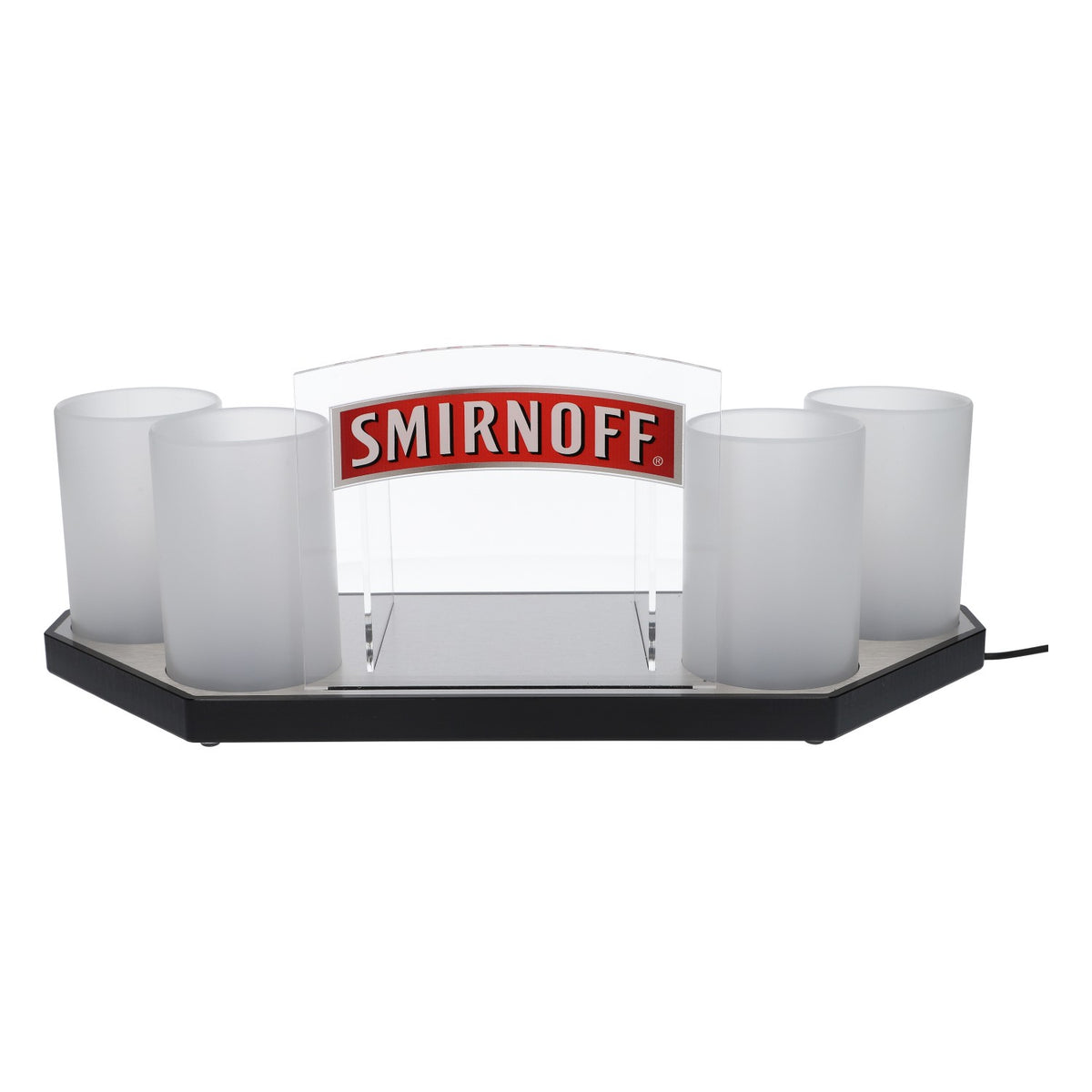 Smirnoff Vodka LED Barcaddy Barzubehör Aufsteller roter Schriftzug
