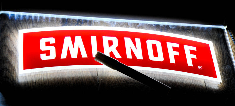 Smirnoff Vodka LED Leuchtreklame Leuchtwerbung Illuminated Schreibtafel