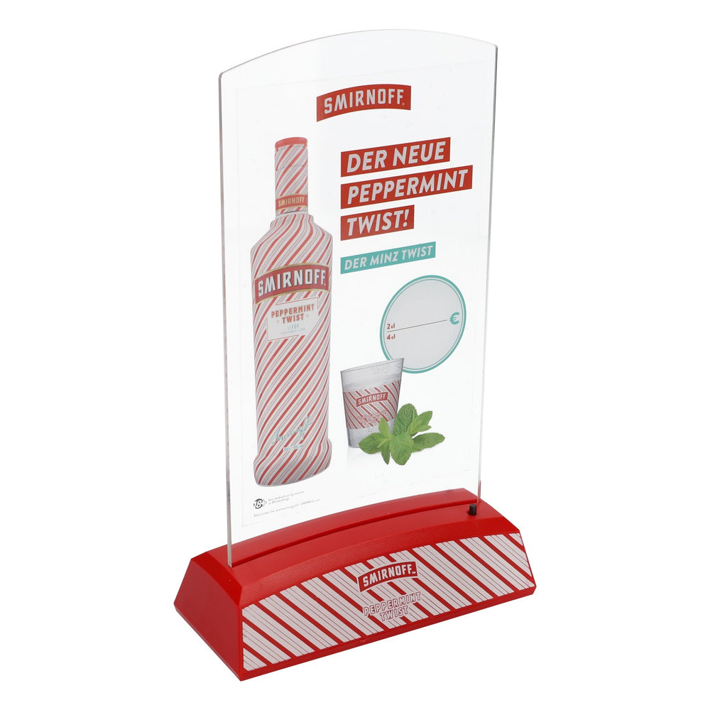 Smirnoff Vodka LED Speisekartenaufsteller Tischaufsteller Peppermint Twist