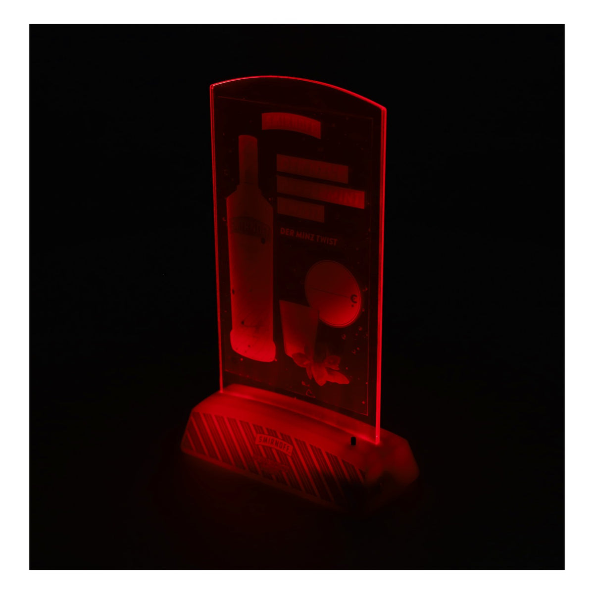 Smirnoff Vodka LED Speisekartenaufsteller Tischaufsteller Peppermint Twist – Ansicht 2