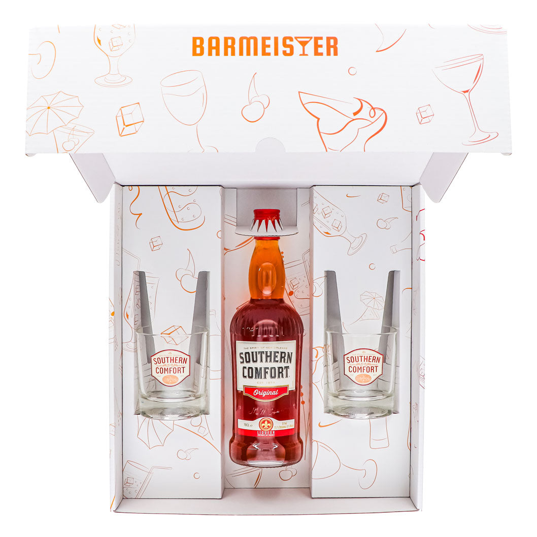 Southern Comfort Geschenkset 0,7l Flasche 35,0 % Vol. + Tumbler Gläser–Weiß – Ansicht 5