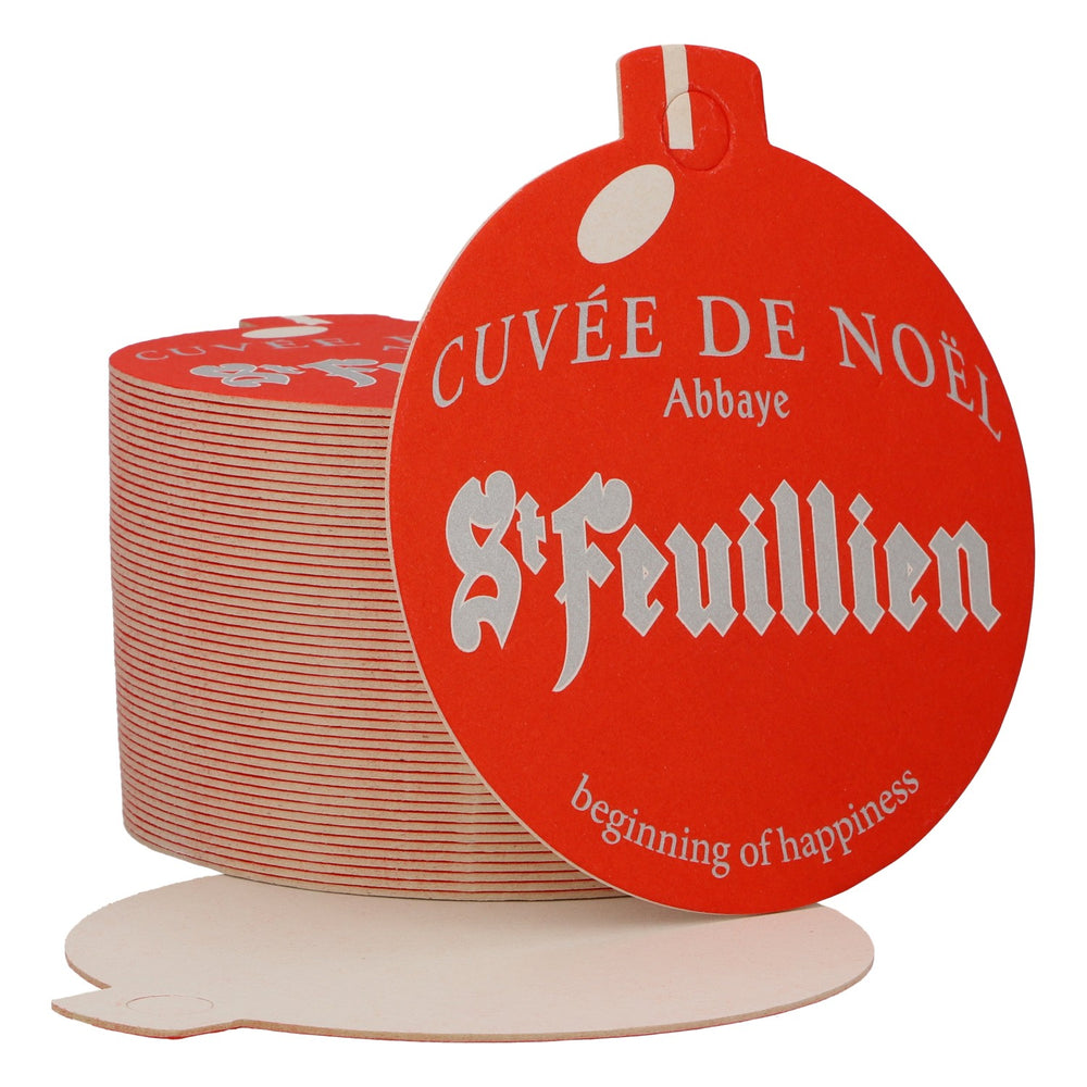 St. Feuillen Bier Bierdeckel Untersetzer neu Papier rot Coaster Glasuntersetzer
