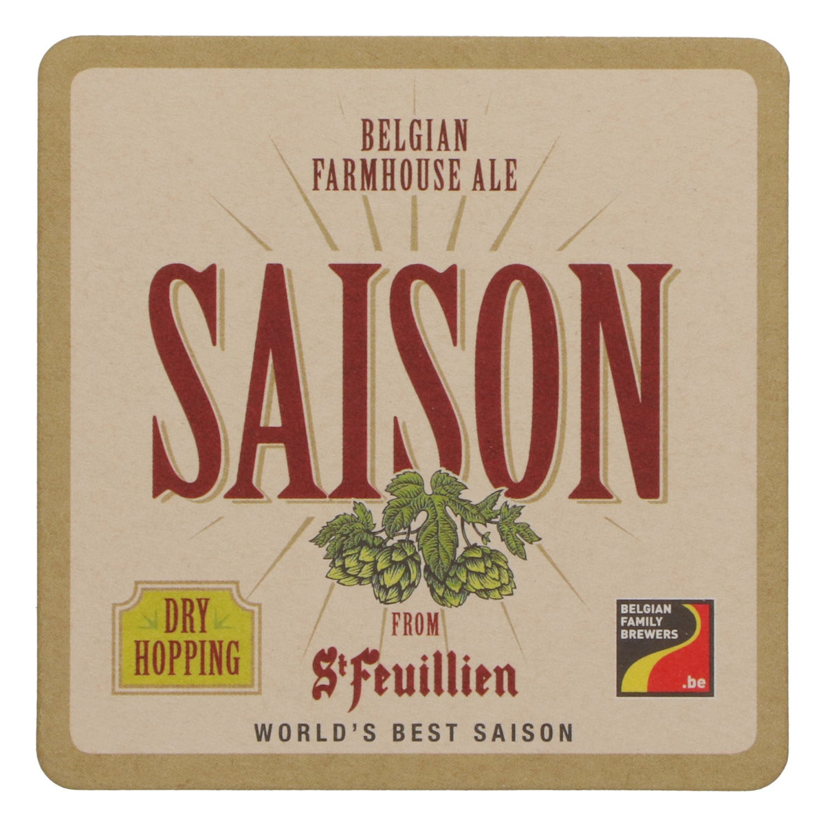 St. Feuillen Bier Bierdeckel Untersetzer neu Papier weiß Coaster Glasuntersetzer – Ansicht 3