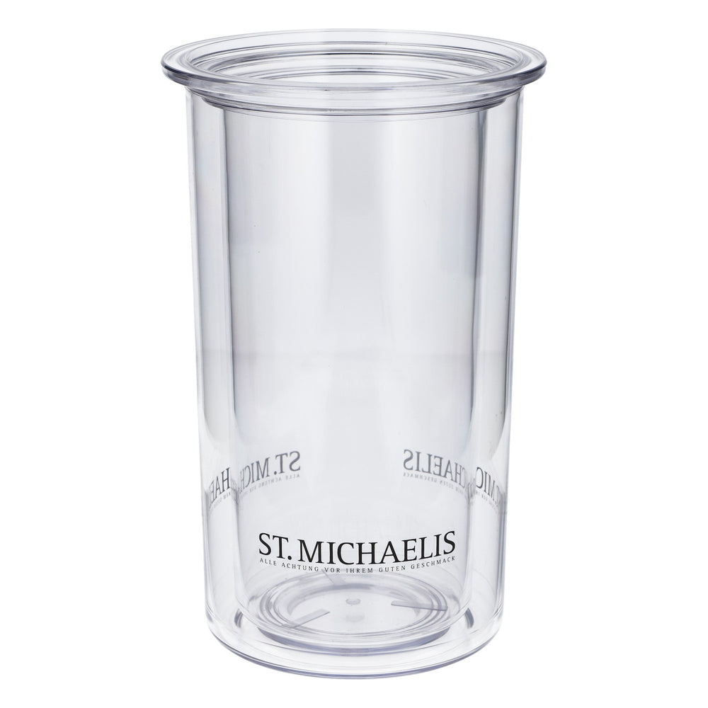 St. Michaelis Wasser Flaschenkühler Acryl transparent doppelwandig elegant