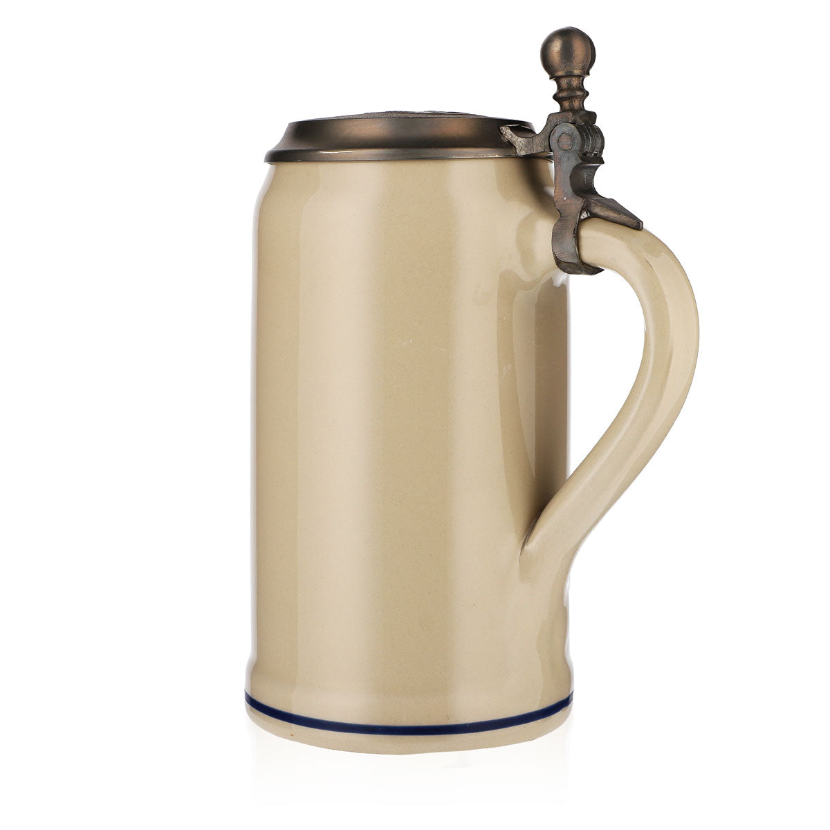 Steingut Bierseidel Glas 1,0l Tonkrug Oktoberfest München 2009 mit Zinndeckel – Ansicht 4