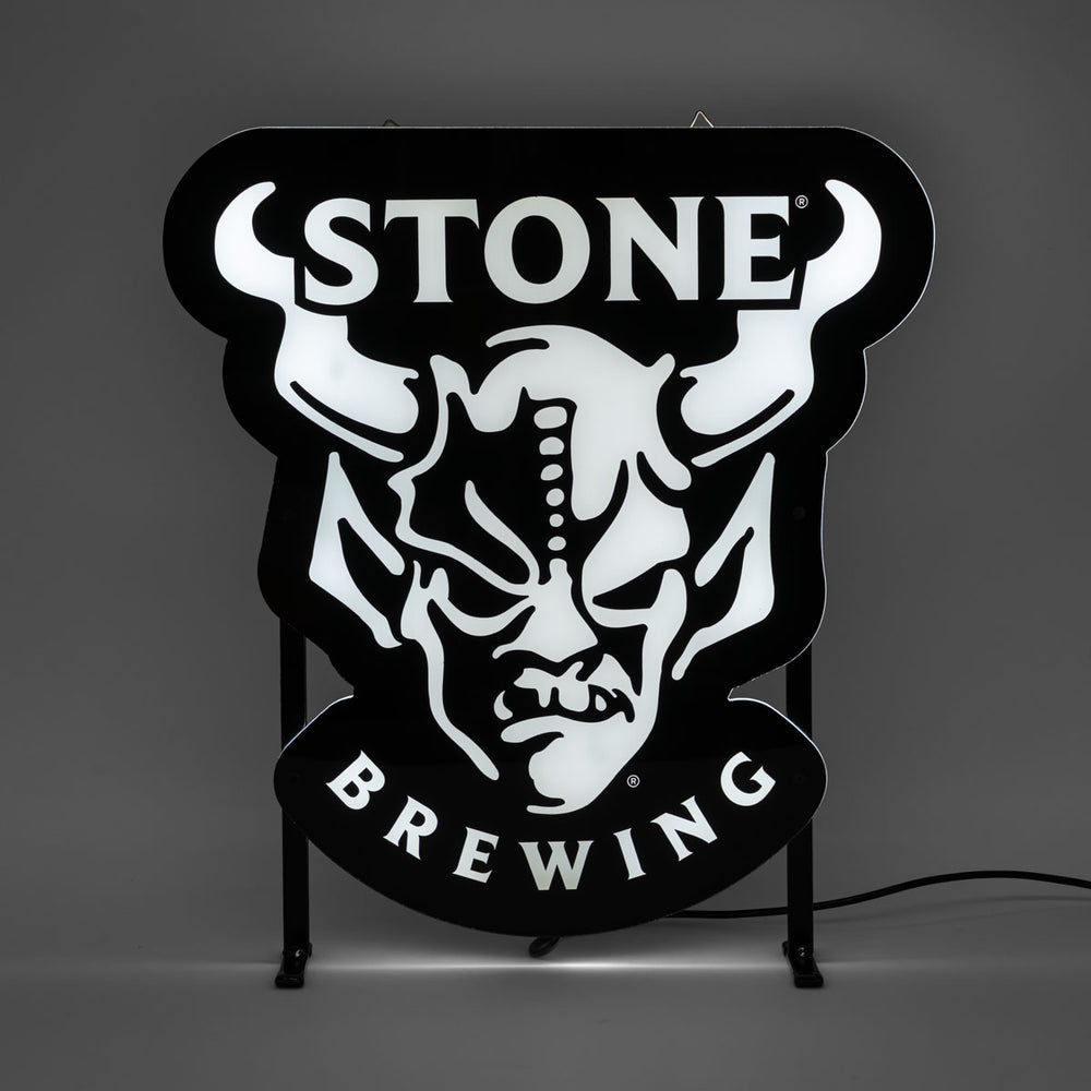 Stone Brewing Bier LED Leuchtreklame Leuchtwerbung inkl. Netzteil 38x41 cm