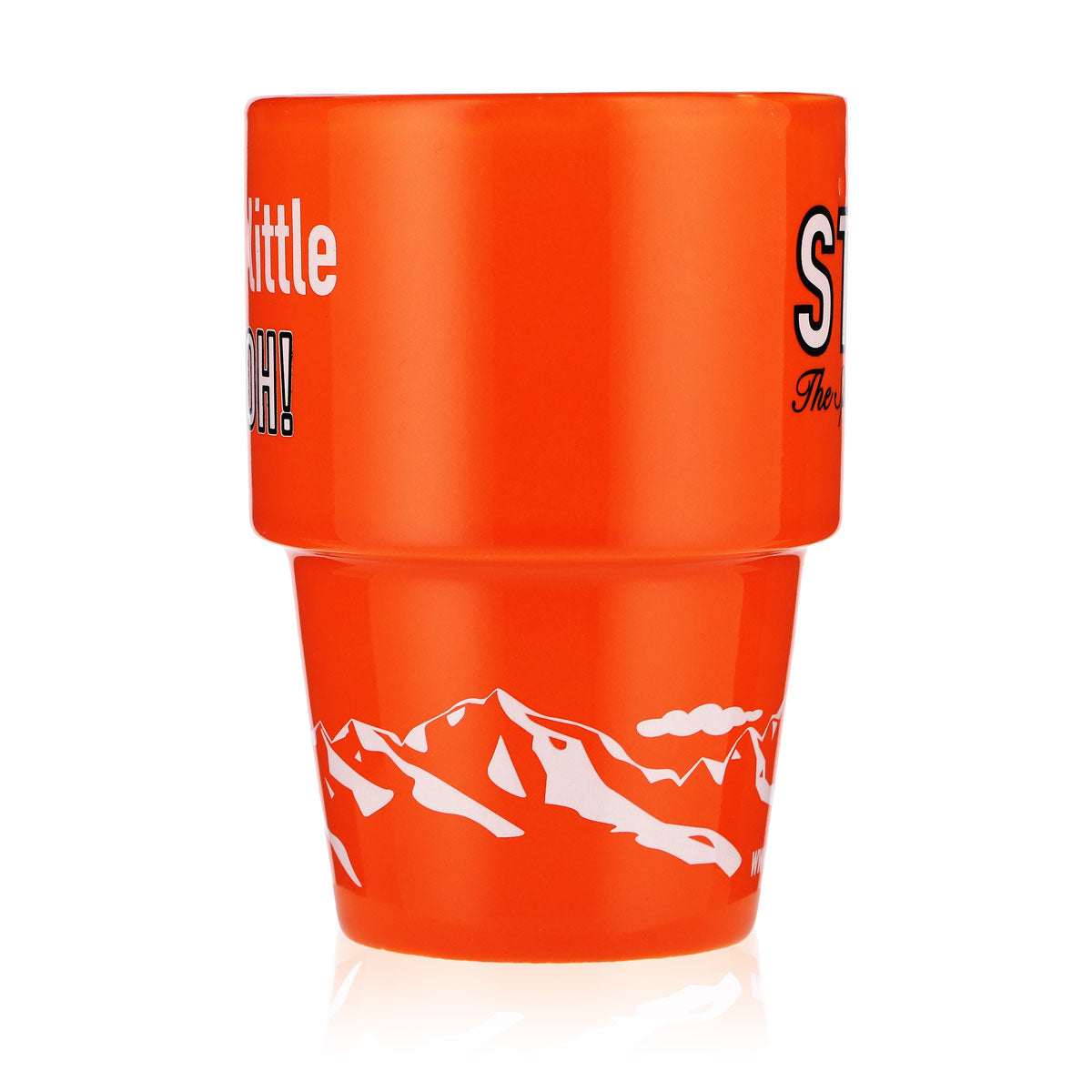 Stroh Rum Glas Keramik-Tasse Kaffeebecher Orange "Add a little STROH!" – Ansicht 3
