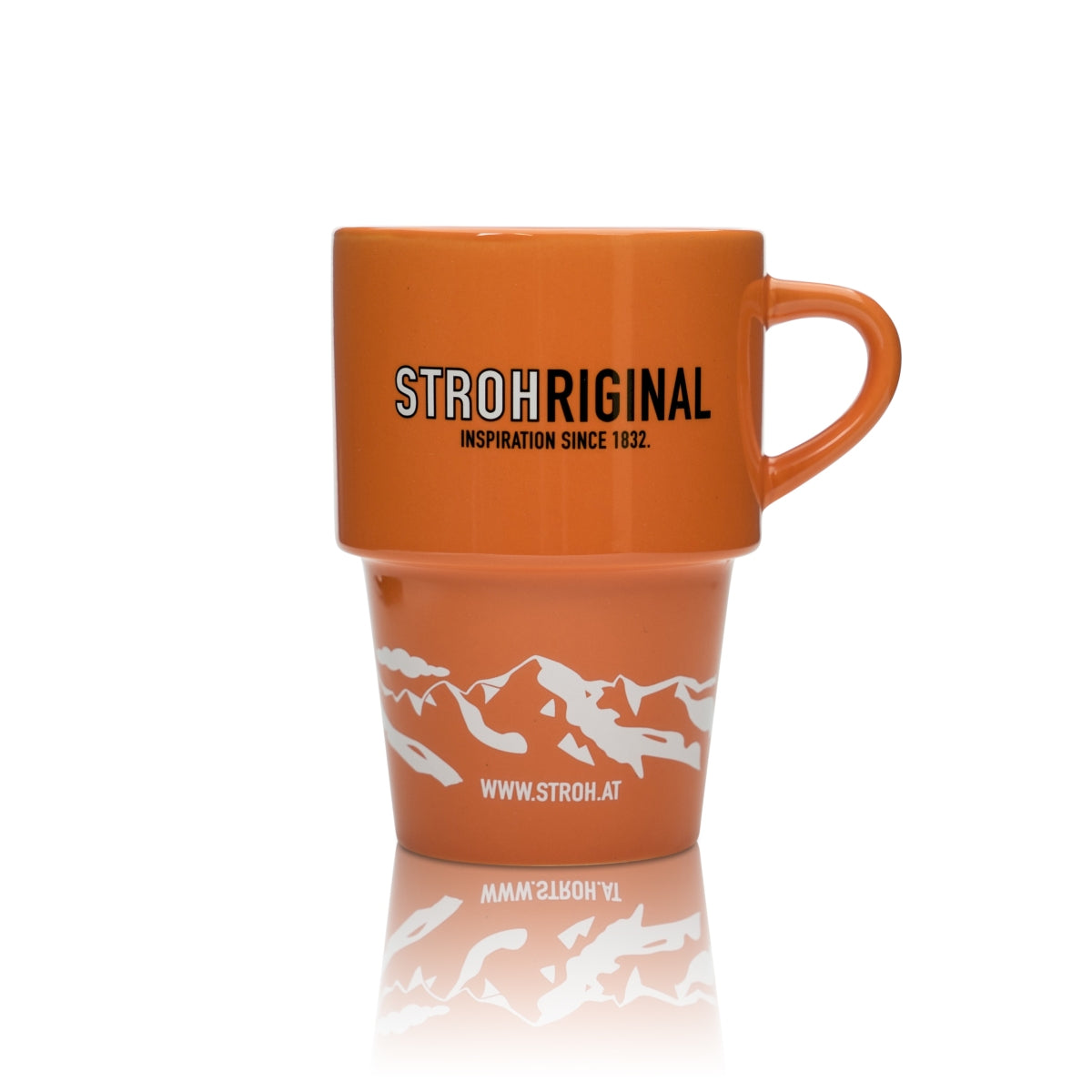 Stroh Rum Tasse 0,25l Orange Strohriginal Becher Glühwein Cocktail Gläser Henkel – Ansicht 2