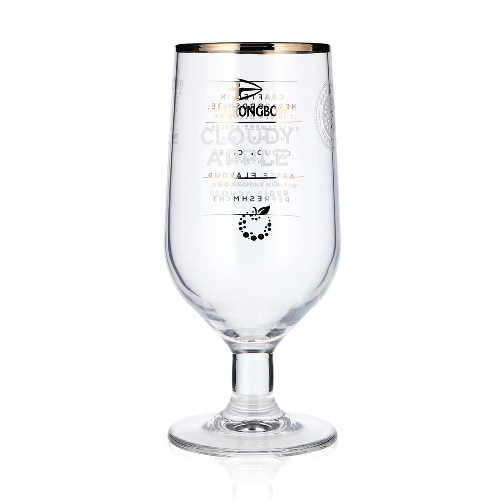 Strongbow Bier Glas Cidergläser Biergläser Tulpe 0,58l Goldrand