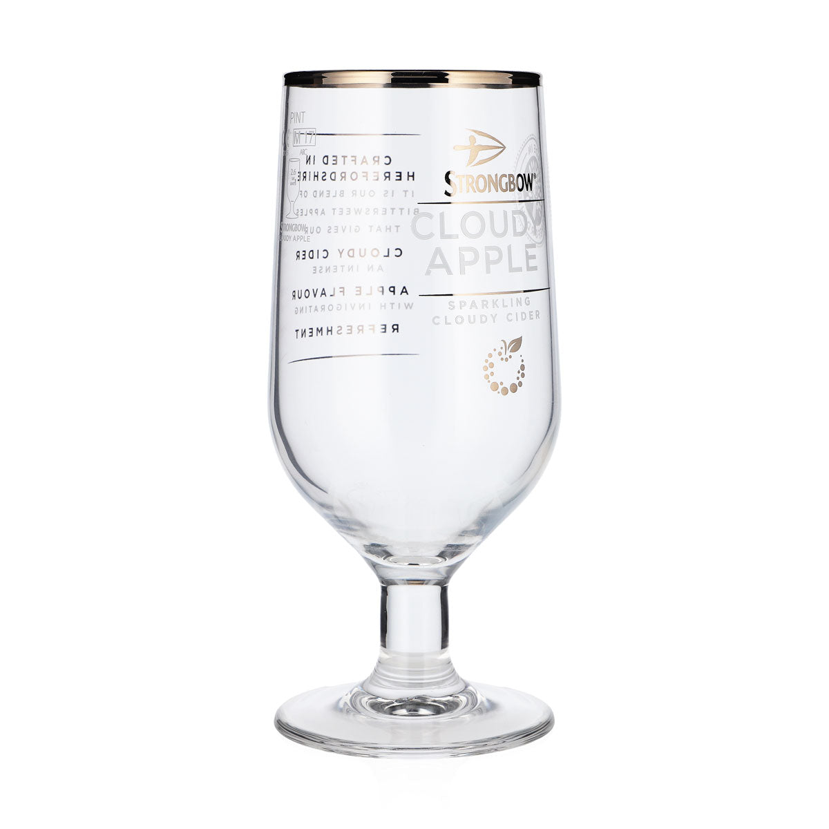 Strongbow Bier Glas Cidergläser Biergläser Tulpe 0,58l Goldrand – Ansicht 2