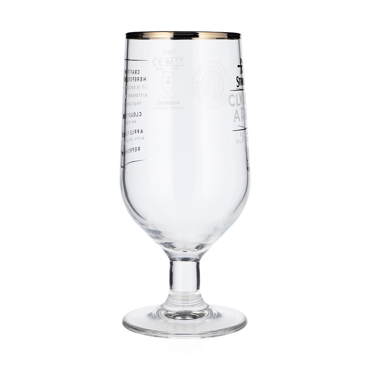 Strongbow Bier Glas Cidergläser Biergläser Tulpe 0,58l Goldrand – Ansicht 3