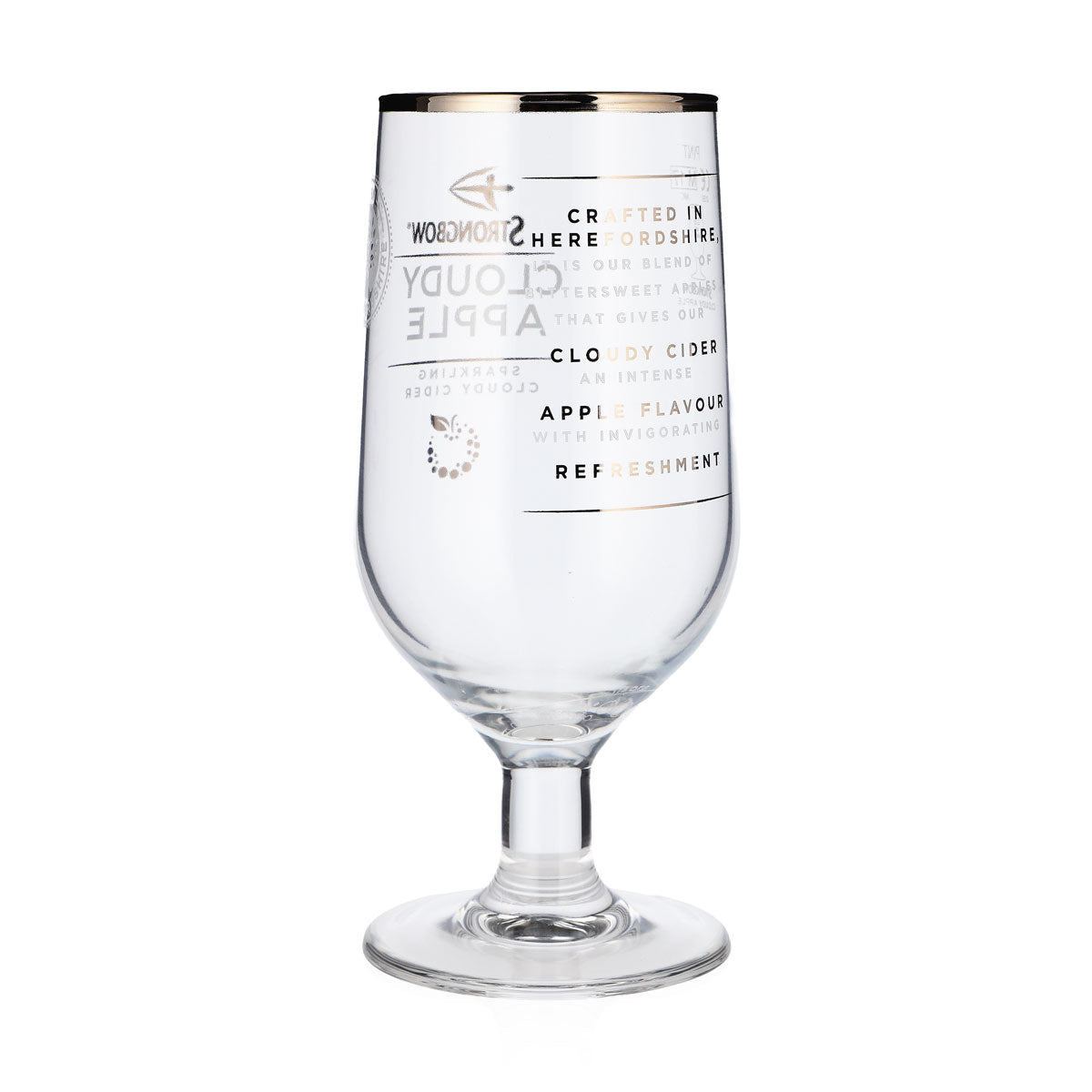 Strongbow Bier Glas Cidergläser Biergläser Tulpe 0,58l Goldrand – Ansicht 4