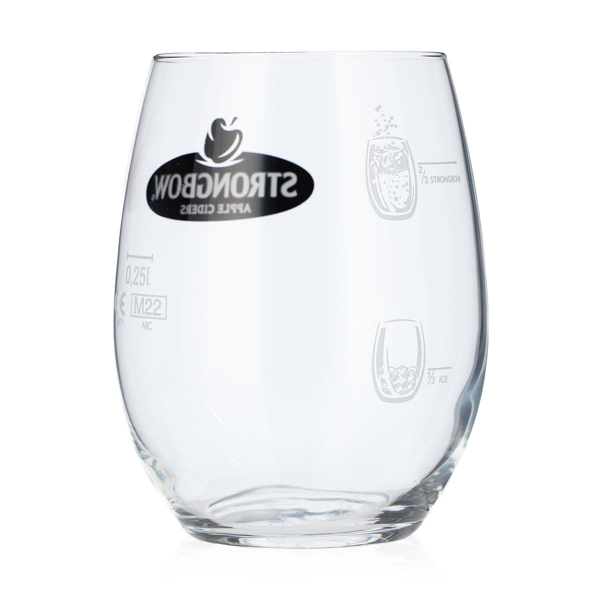 Strongbow Cider Glas 0,25l Tumbler Schwarzes Logo Whiskyglas Old Fashioned – Ansicht 3
