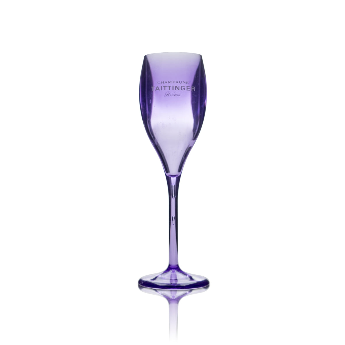 Taittinger Champagner Glas Kunststoff Flöte Mehrweg Becher Sekt Gläser Lila Bar