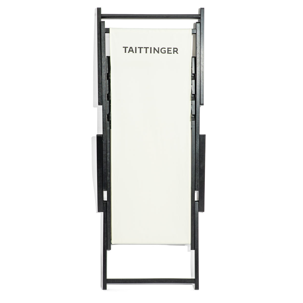Taittinger Champagner Liegestuhl Strandstuhl Liege Loungestuhl Buchenholz Weiß – Ansicht 6