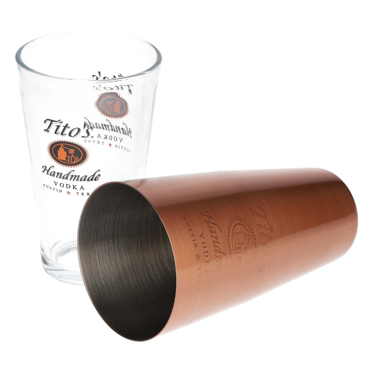 Titos Boston Shaker Kupferdesign Edelstahl Mixer Barkeeper Zubehör Mixology – Ansicht 3