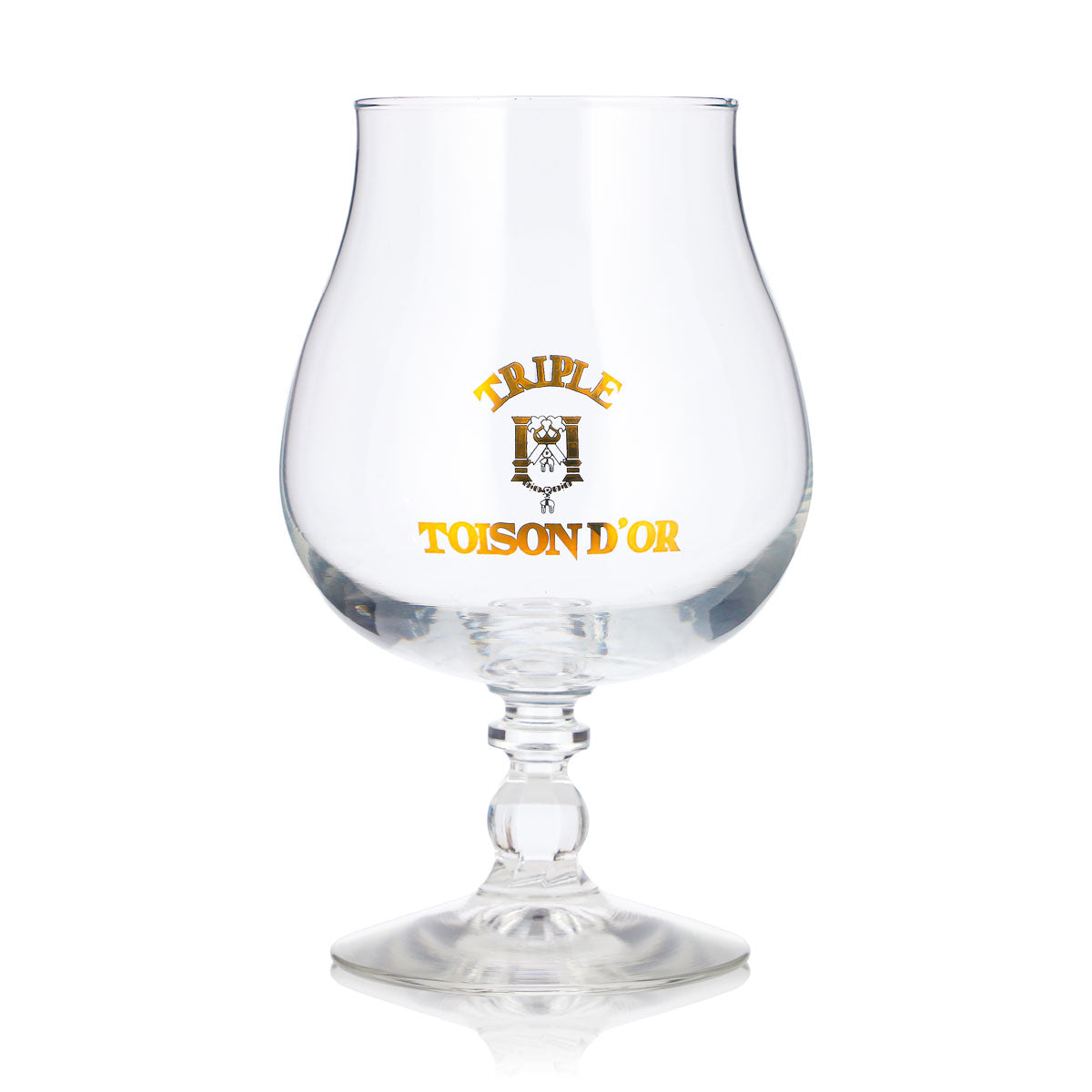 Triple Moine Bier Glas 0,48l Kelch bronzenes Logo Pokal